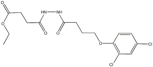 ethyl 4-{2-[4-(2,4-dichlorophenoxy)butanoyl]hydrazino}-4-oxobutanoate Struktur