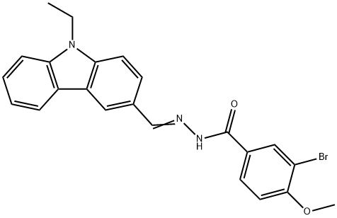 3-bromo-N'-[(9-ethyl-9H-carbazol-3-yl)methylene]-4-methoxybenzohydrazide Struktur