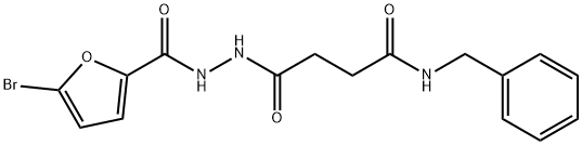 N-benzyl-4-[2-(5-bromo-2-furoyl)hydrazino]-4-oxobutanamide Struktur