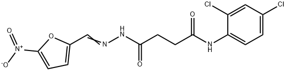 N-(2,4-dichlorophenyl)-4-[2-({5-nitro-2-furyl}methylene)hydrazino]-4-oxobutanamide Struktur