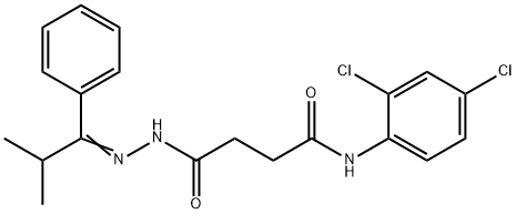 N-(2,4-dichlorophenyl)-4-[2-(2-methyl-1-phenylpropylidene)hydrazino]-4-oxobutanamide Struktur