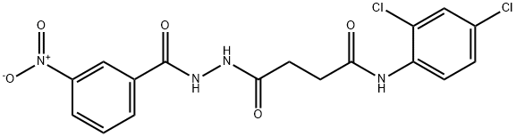 N-(2,4-dichlorophenyl)-4-(2-{3-nitrobenzoyl}hydrazino)-4-oxobutanamide Struktur