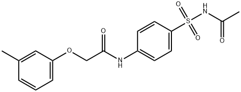 N-{4-[(acetylamino)sulfonyl]phenyl}-2-(3-methylphenoxy)acetamide Struktur