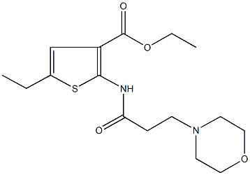 ethyl 5-ethyl-2-{[3-(4-morpholinyl)propanoyl]amino}-3-thiophenecarboxylate Struktur