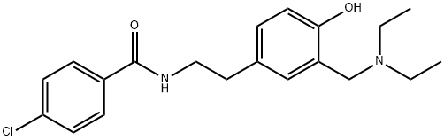 4-chloro-N-(2-{3-[(diethylamino)methyl]-4-hydroxyphenyl}ethyl)benzamide Struktur