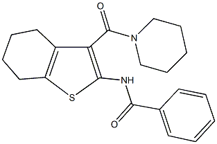 N-[3-(1-piperidinylcarbonyl)-4,5,6,7-tetrahydro-1-benzothien-2-yl]benzamide Struktur