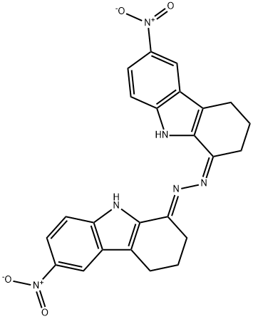 6-nitro-2,3,4,9-tetrahydro-1H-carbazol-1-one {6-nitro-2,3,4,9-tetrahydro-1H-carbazol-1-ylidene}hydrazone Struktur