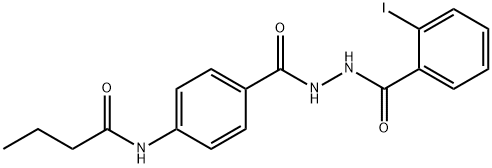 N-(4-{[2-(2-iodobenzoyl)hydrazino]carbonyl}phenyl)butanamide Struktur