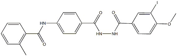 N-(4-{[2-(3-iodo-4-methoxybenzoyl)hydrazino]carbonyl}phenyl)-2-methylbenzamide Struktur