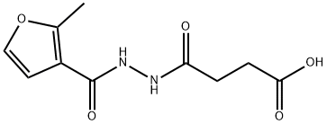 4-[2-(2-methyl-3-furoyl)hydrazino]-4-oxobutanoic acid Struktur