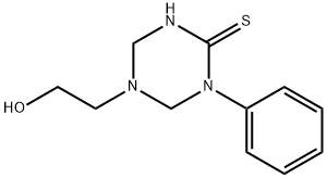 5-(2-hydroxyethyl)-1-phenyl-1,3,5-triazinane-2-thione Struktur