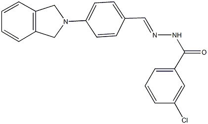 3-chloro-N'-[4-(1,3-dihydro-2H-isoindol-2-yl)benzylidene]benzohydrazide Struktur