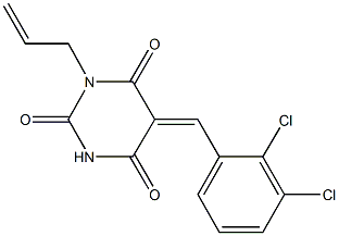 1-allyl-5-(2,3-dichlorobenzylidene)-2,4,6(1H,3H,5H)-pyrimidinetrione Struktur