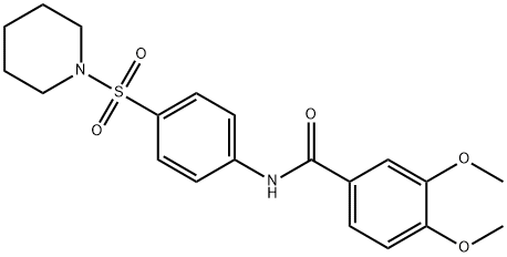 3,4-dimethoxy-N-[4-(piperidin-1-ylsulfonyl)phenyl]benzamide Struktur