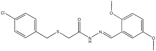 2-[(4-chlorobenzyl)sulfanyl]-N'-(2,5-dimethoxybenzylidene)acetohydrazide Struktur