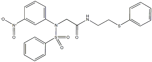 2-[{3-nitrophenyl}(phenylsulfonyl)amino]-N-[2-(phenylsulfanyl)ethyl]acetamide Struktur