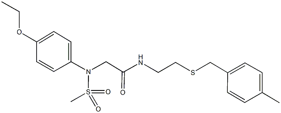 2-[4-ethoxy(methylsulfonyl)anilino]-N-{2-[(4-methylbenzyl)sulfanyl]ethyl}acetamide Struktur