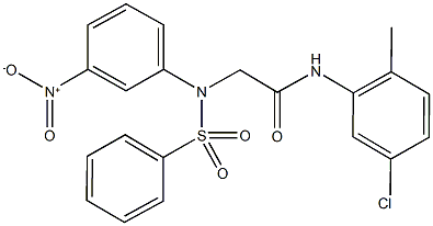 N-(5-chloro-2-methylphenyl)-2-[{3-nitrophenyl}(phenylsulfonyl)amino]acetamide Struktur