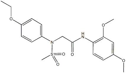 N-(2,4-dimethoxyphenyl)-2-[4-ethoxy(methylsulfonyl)anilino]acetamide Struktur