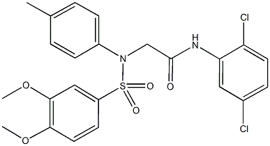 2-[{[3,4-bis(methyloxy)phenyl]sulfonyl}(4-methylphenyl)amino]-N-(2,5-dichlorophenyl)acetamide Struktur