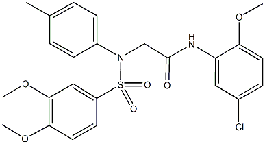 2-[{[3,4-bis(methyloxy)phenyl]sulfonyl}(4-methylphenyl)amino]-N-[5-chloro-2-(methyloxy)phenyl]acetamide Struktur