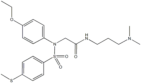 N-[3-(dimethylamino)propyl]-2-([4-(ethyloxy)phenyl]{[4-(methylsulfanyl)phenyl]sulfonyl}amino)acetamide Struktur