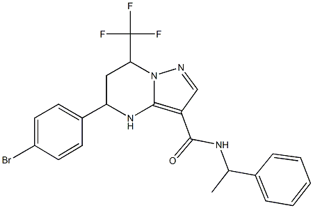 5-(4-bromophenyl)-N-(1-phenylethyl)-7-(trifluoromethyl)-4,5,6,7-tetrahydropyrazolo[1,5-a]pyrimidine-3-carboxamide Struktur