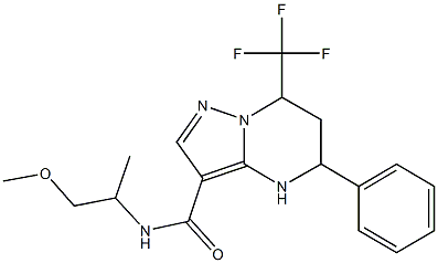 N-(2-methoxy-1-methylethyl)-5-phenyl-7-(trifluoromethyl)-4,5,6,7-tetrahydropyrazolo[1,5-a]pyrimidine-3-carboxamide Struktur