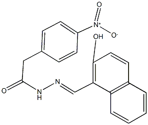 N'-[(2-hydroxy-1-naphthyl)methylene]-2-{4-nitrophenyl}acetohydrazide Struktur