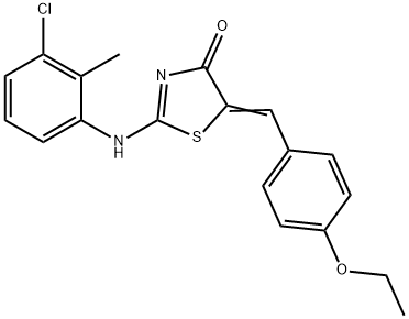 2-[(3-chloro-2-methylphenyl)imino]-5-(4-ethoxybenzylidene)-1,3-thiazolidin-4-one Struktur