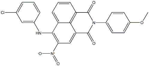 6-(3-chloroanilino)-5-nitro-2-(4-methoxyphenyl)-1H-benzo[de]isoquinoline-1,3(2H)-dione Struktur