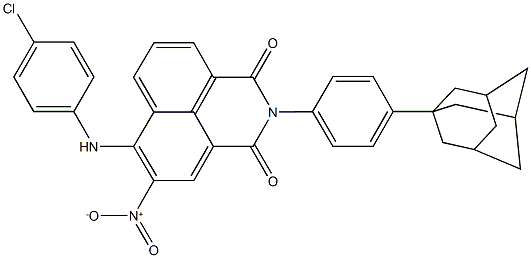 2-[4-(1-adamantyl)phenyl]-6-(4-chloroanilino)-5-nitro-1H-benzo[de]isoquinoline-1,3(2H)-dione Struktur