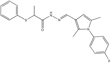 N'-{[1-(4-fluorophenyl)-2,5-dimethyl-1H-pyrrol-3-yl]methylene}-2-(phenylsulfanyl)propanohydrazide Struktur