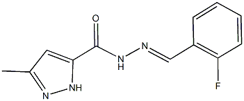 N'-(2-fluorobenzylidene)-3-methyl-1H-pyrazole-5-carbohydrazide Struktur