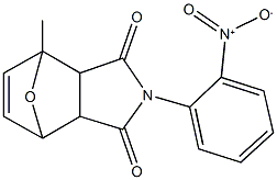 4-{2-nitrophenyl}-1-methyl-10-oxa-4-azatricyclo[5.2.1.0~2,6~]dec-8-ene-3,5-dione Struktur