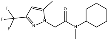 N-cyclohexyl-N-methyl-2-[5-methyl-3-(trifluoromethyl)-1H-pyrazol-1-yl]acetamide Struktur