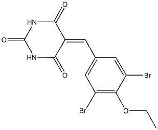 5-(3,5-dibromo-4-ethoxybenzylidene)-2,4,6(1H,3H,5H)-pyrimidinetrione Struktur