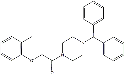 2-(4-benzhydryl-1-piperazinyl)-2-oxoethyl 2-methylphenyl ether Struktur