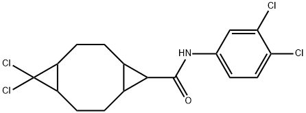 10,10-dichloro-N-(3,4-dichlorophenyl)tricyclo[7.1.0.0~4,6~]decane-5-carboxamide Struktur