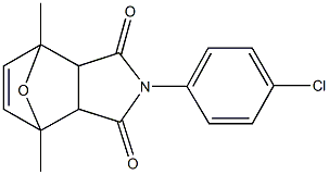 4-(4-chlorophenyl)-1,7-dimethyl-10-oxa-4-azatricyclo[5.2.1.0~2,6~]dec-8-ene-3,5-dione Struktur