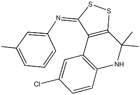 N-(8-chloro-4,4-dimethyl-4,5-dihydro-1H-[1,2]dithiolo[3,4-c]quinolin-1-ylidene)-N-(3-methylphenyl)amine Struktur