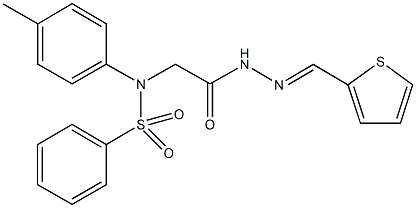 N-(4-methylphenyl)-N-{2-oxo-2-[2-(2-thienylmethylene)hydrazino]ethyl}benzenesulfonamide Struktur