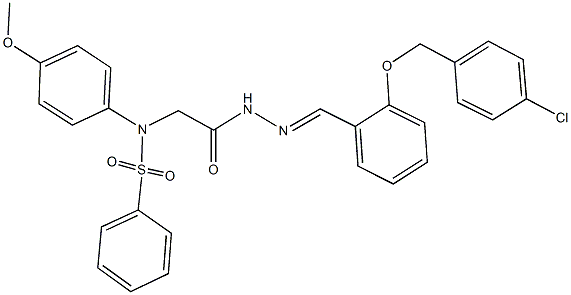 N-[2-(2-{2-[(4-chlorobenzyl)oxy]benzylidene}hydrazino)-2-oxoethyl]-N-(4-methoxyphenyl)benzenesulfonamide Struktur