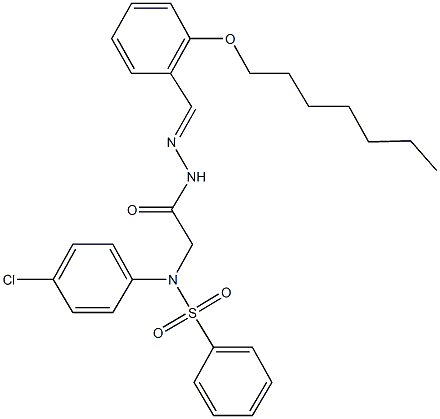 N-(4-chlorophenyl)-N-(2-{2-[2-(heptyloxy)benzylidene]hydrazino}-2-oxoethyl)benzenesulfonamide Struktur