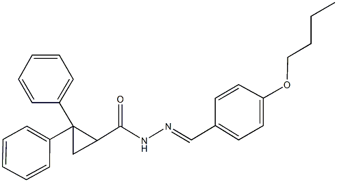 N'-(4-butoxybenzylidene)-2,2-diphenylcyclopropanecarbohydrazide Struktur