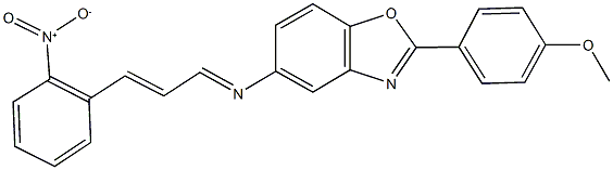 5-[(3-{2-nitrophenyl}-2-propenylidene)amino]-2-(4-methoxyphenyl)-1,3-benzoxazole Struktur