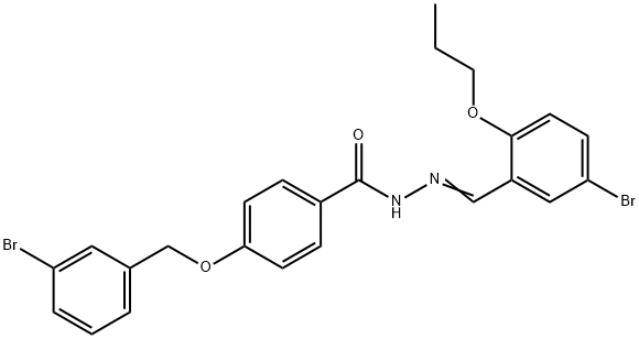 4-[(3-bromobenzyl)oxy]-N'-(5-bromo-2-propoxybenzylidene)benzohydrazide Struktur