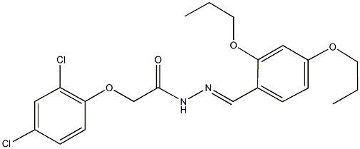 2-(2,4-dichlorophenoxy)-N'-(2,4-dipropoxybenzylidene)acetohydrazide Struktur