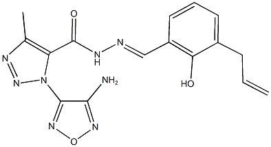 N'-(3-allyl-2-hydroxybenzylidene)-1-(4-amino-1,2,5-oxadiazol-3-yl)-4-methyl-1H-1,2,3-triazole-5-carbohydrazide Struktur