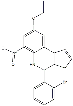 4-(2-bromophenyl)-8-(ethyloxy)-6-nitro-3a,4,5,9b-tetrahydro-3H-cyclopenta[c]quinoline Struktur